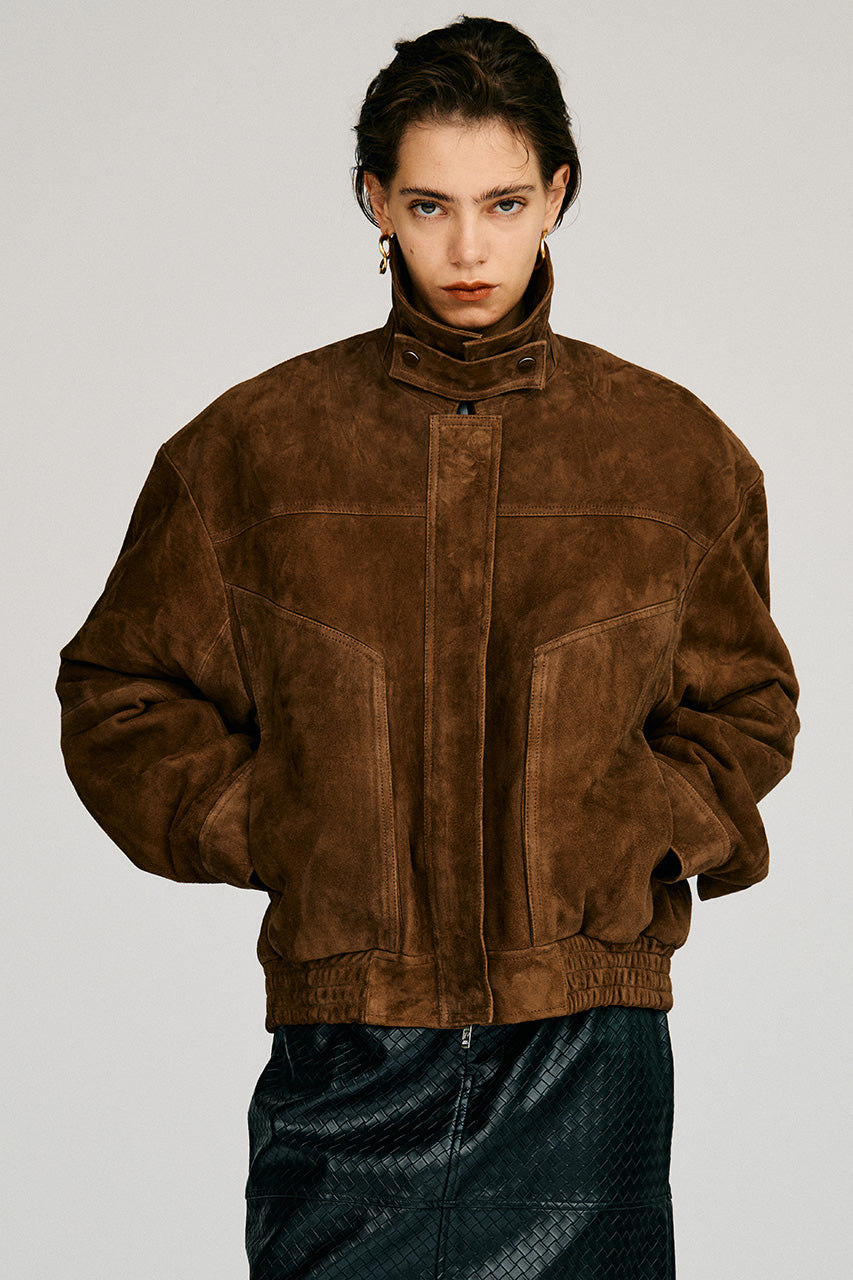 Tuck Pocket High-Neck Suede Blouson - 2026AUTUMN