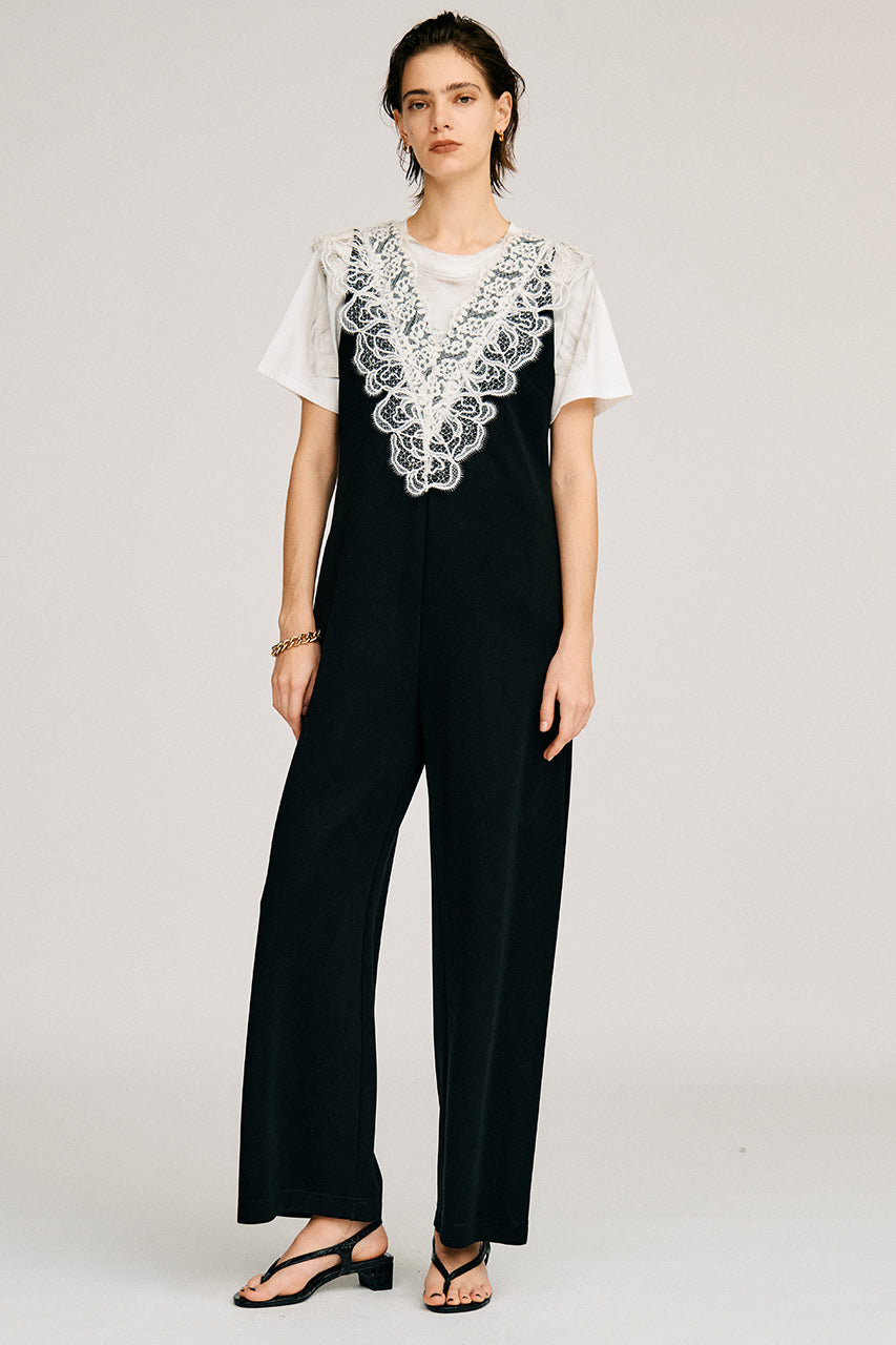 Deep V-Neck Lace All-In-One
