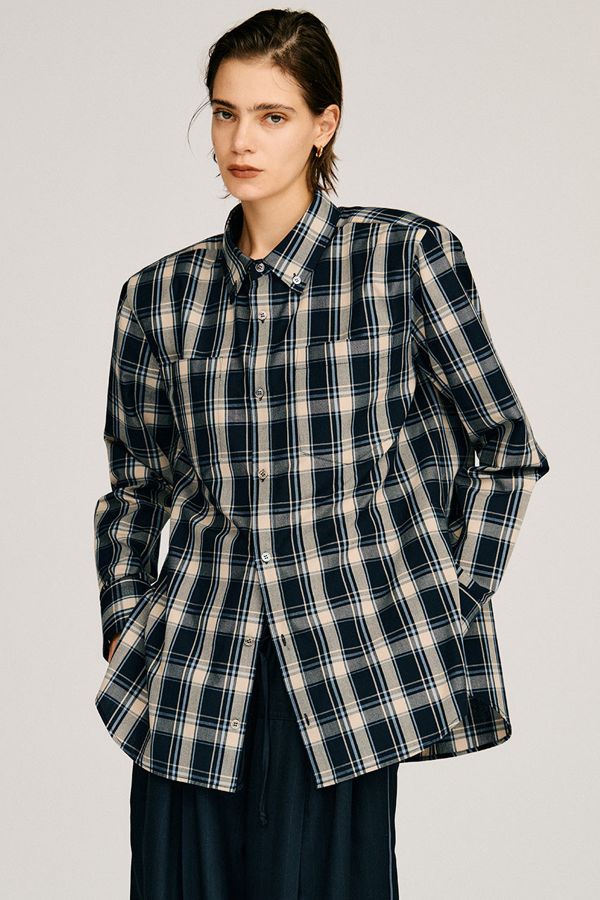 Check Shoulder Padded Shirt - 2026AUTUMN
