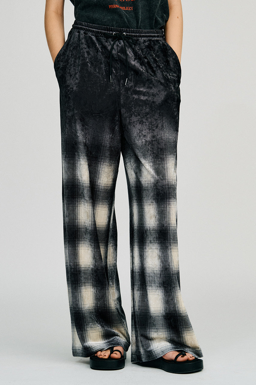 Faded Check Velour Pants - 2026AUTUMN