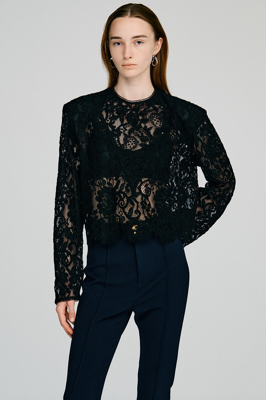 Shoulder Pad Combination Lace Blouse - 2026AUTUMN