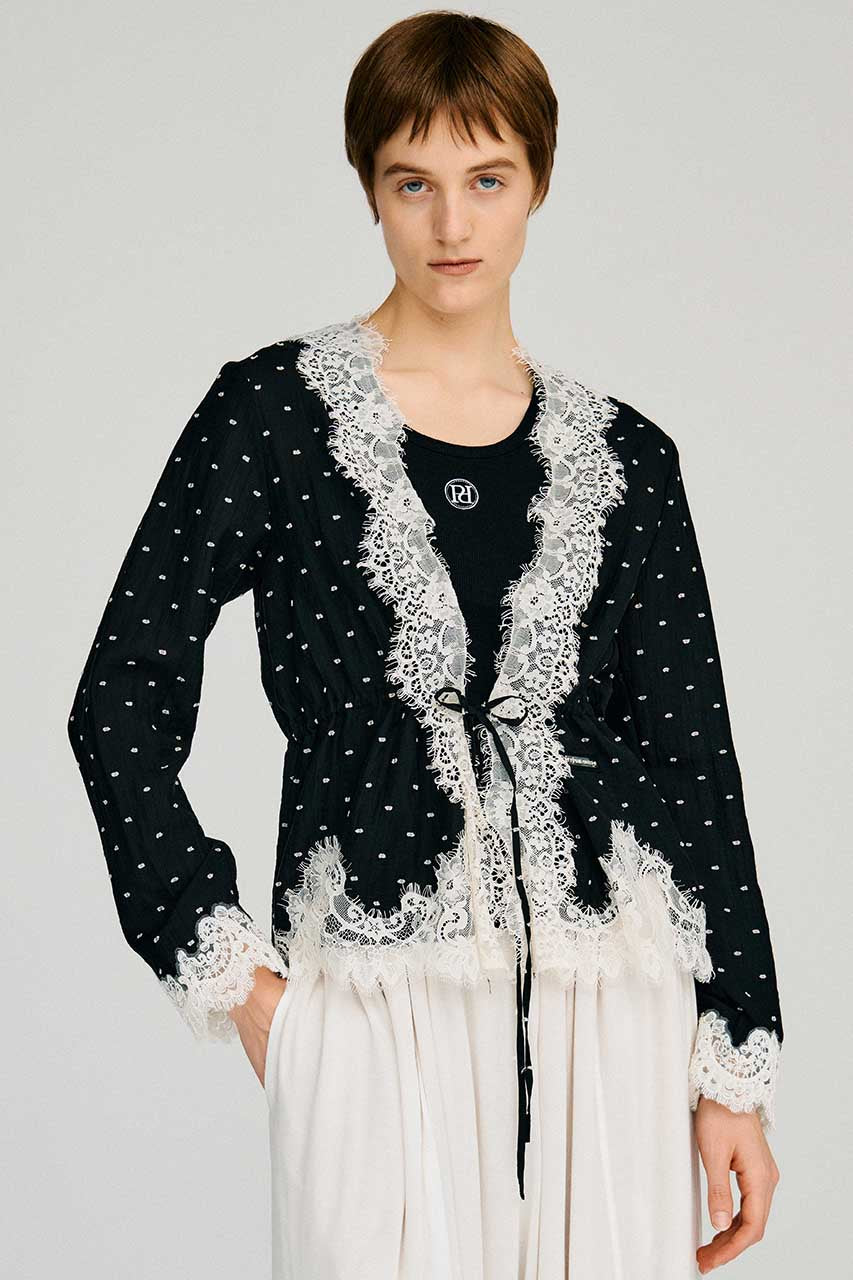 Dot Jacquard Lace Cardigan