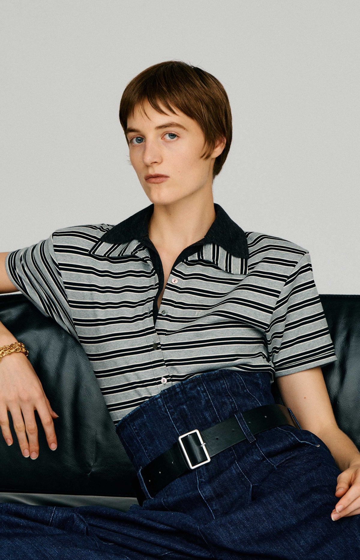 Double Collar Polo Bodysuit