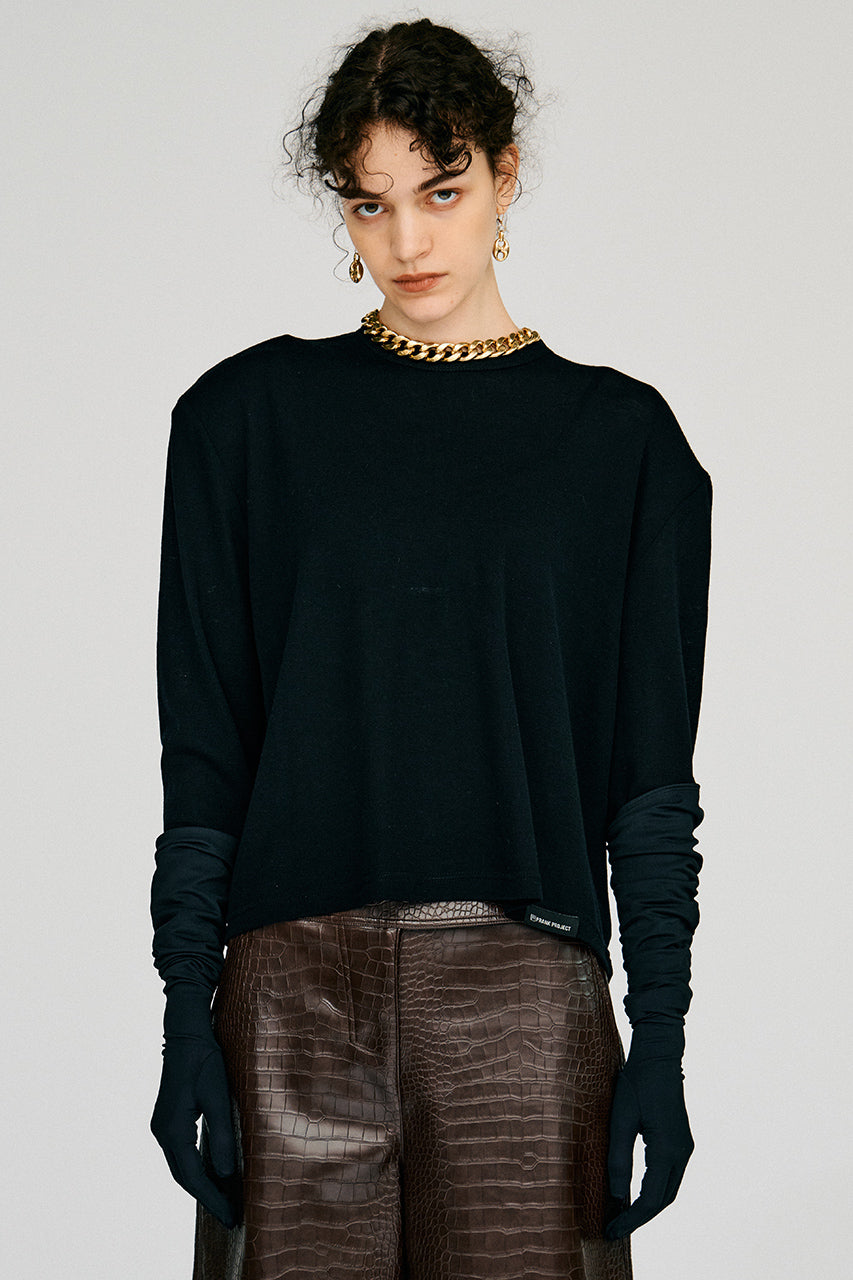 Wool Shoulder Pad Top - 2026AUTUMN