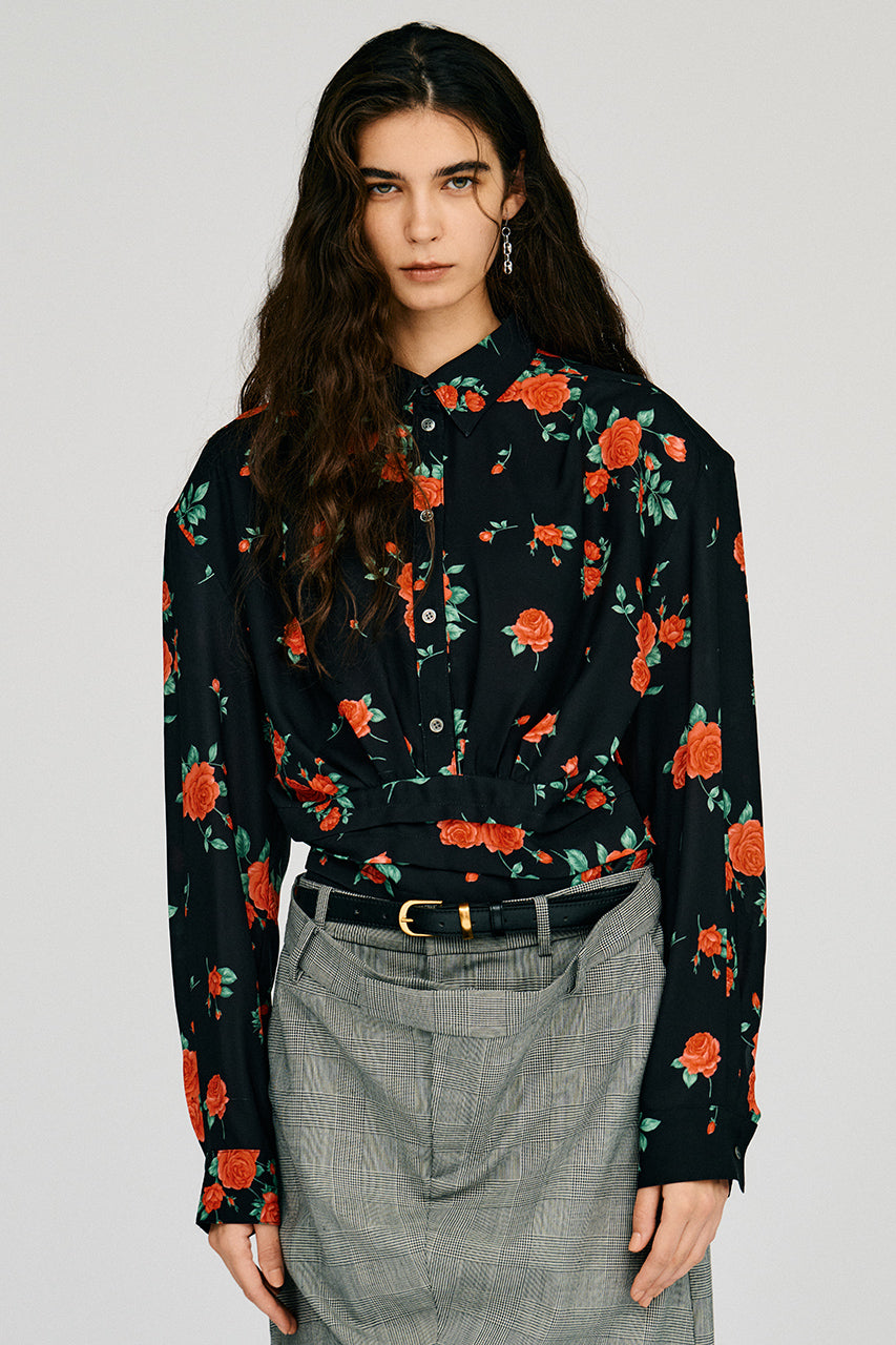 Hold Waist Rose Shirt - 2026AUTUMN