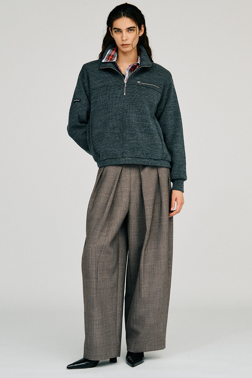 Wool Blend Half-Zip Top - 2026AUTUMN