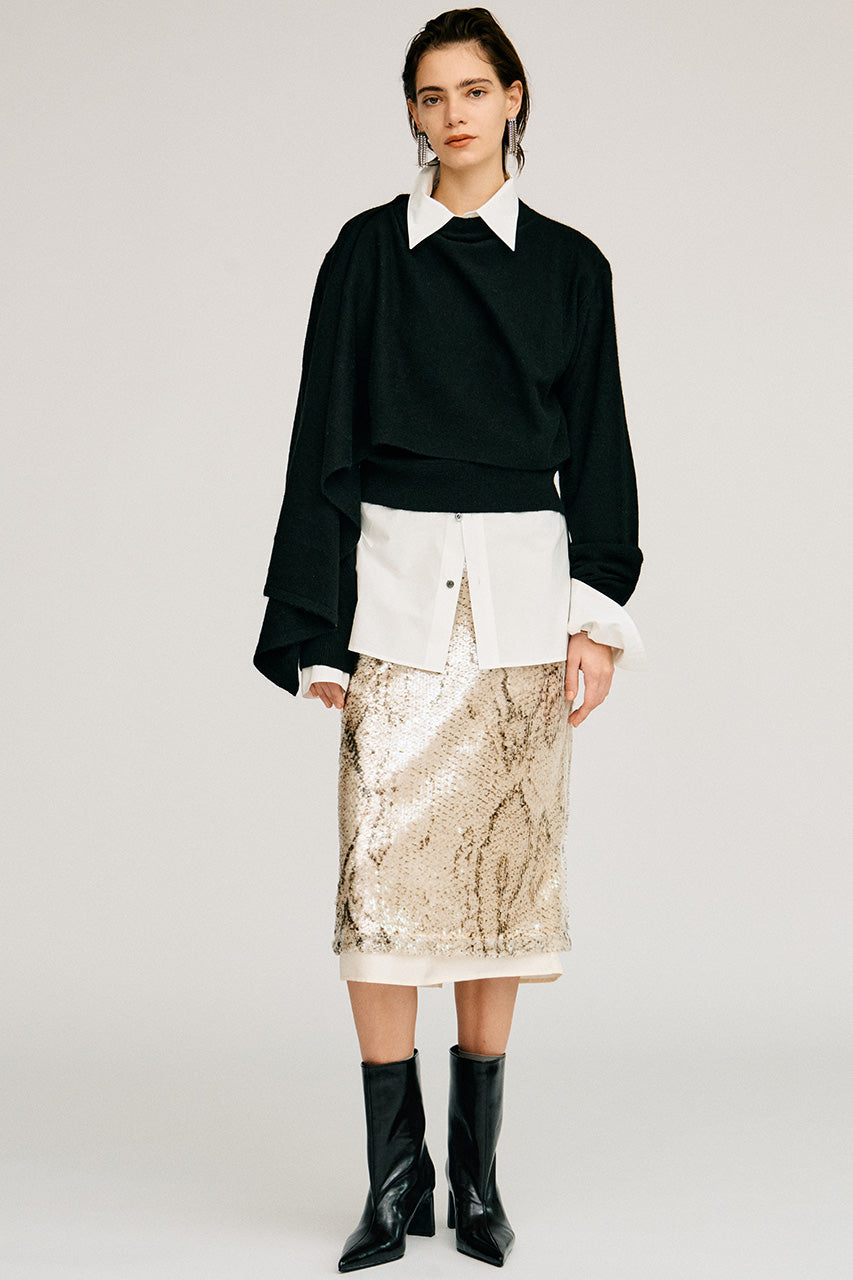 Sequin Python Midi Skirt