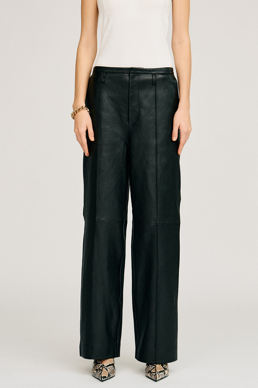 Sheep Leather Straight Pants - 2026AUTUMN