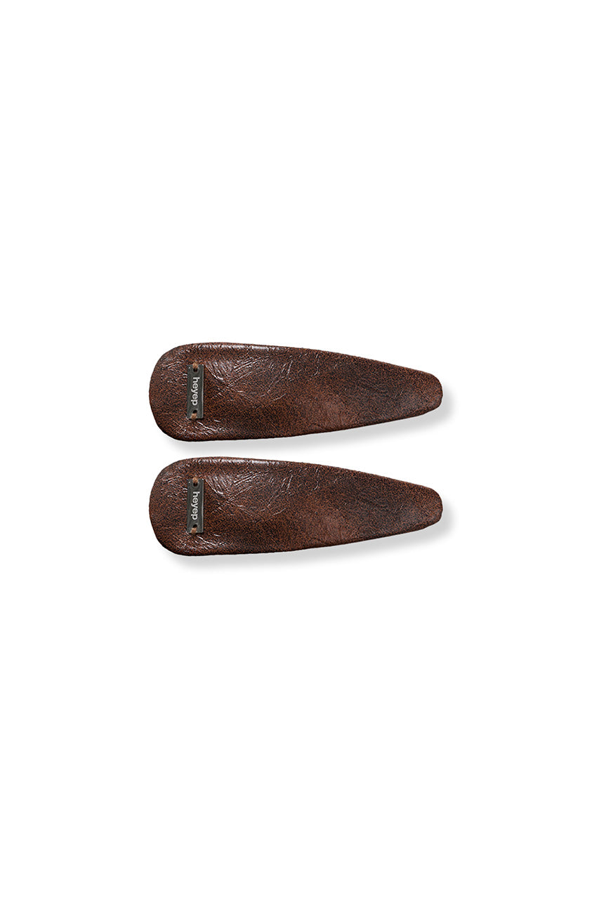 Vintage Faux Leather Hair Clips