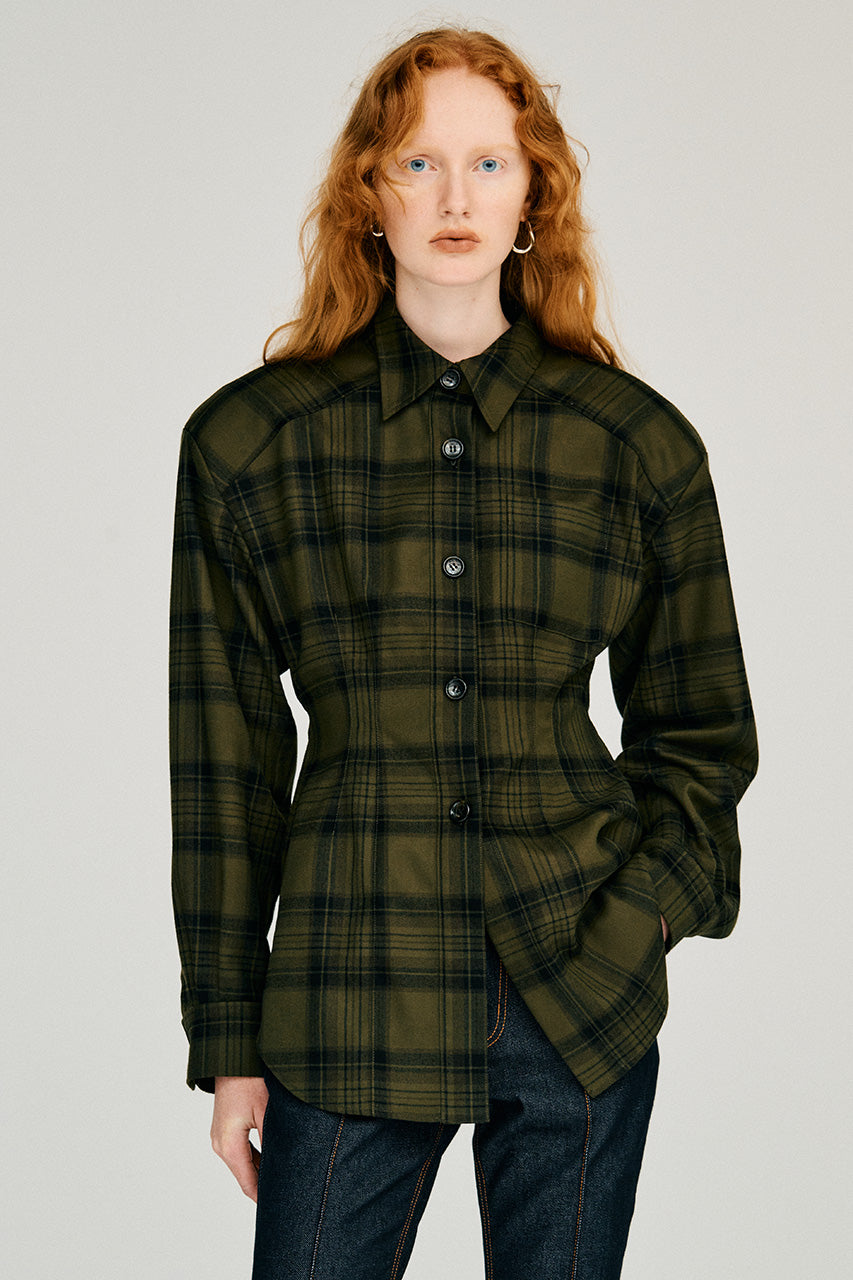 Shaped Waist Check Shirt - 2026WINTER