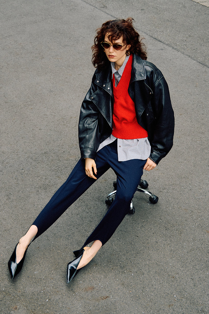 Sheep Leather Bomber Jacket - 2026AUTUMN