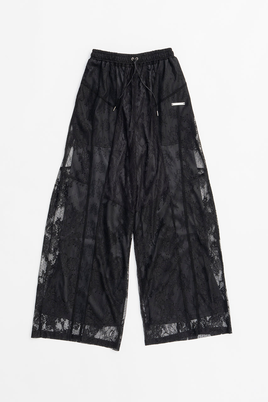Lace Blocking Satin Pants