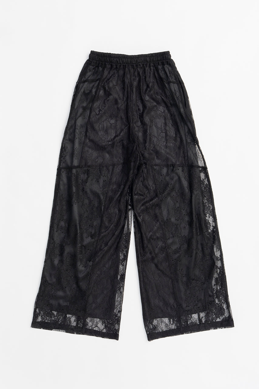 Lace Blocking Satin Pants