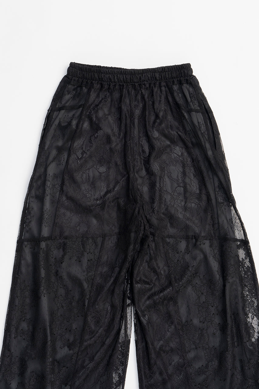 Lace Blocking Satin Pants