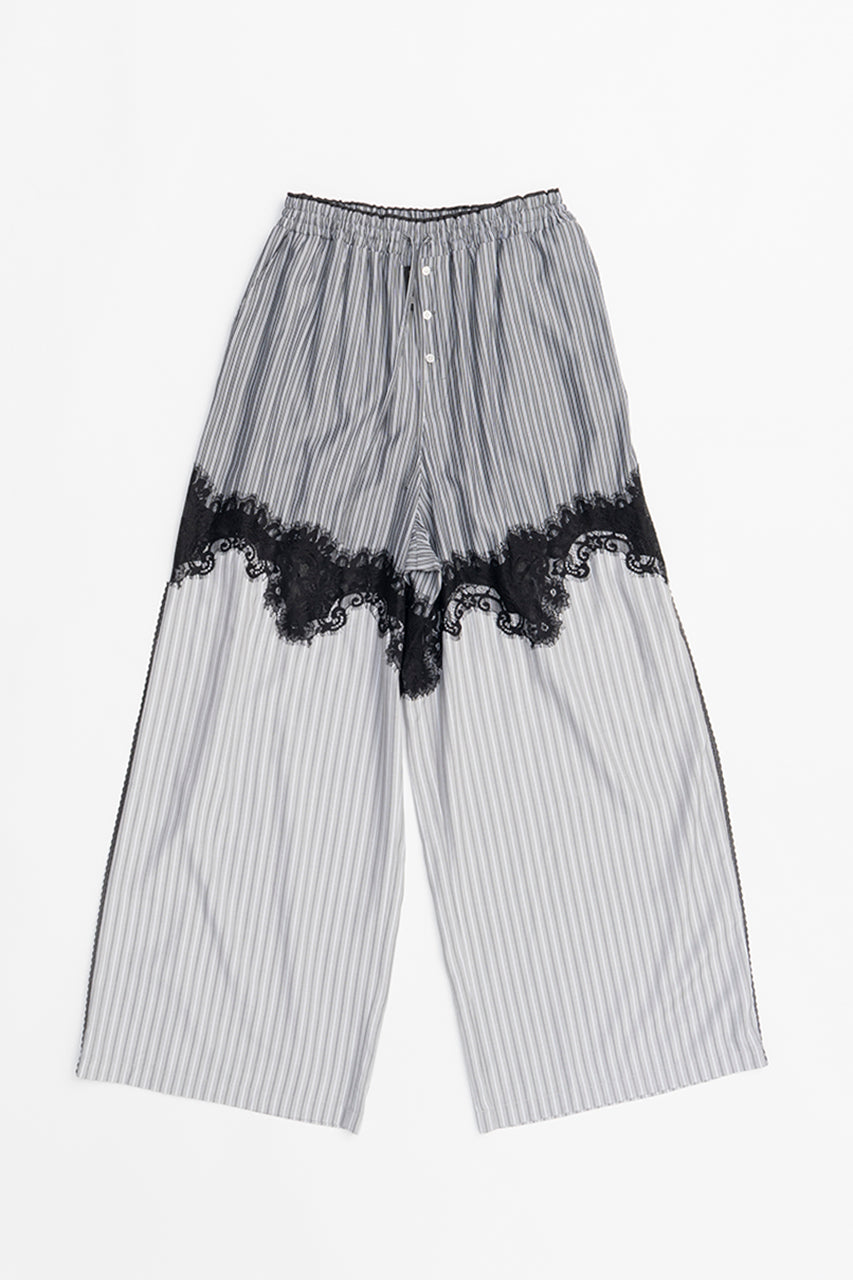 Striped Combi Lace Pajama Pants