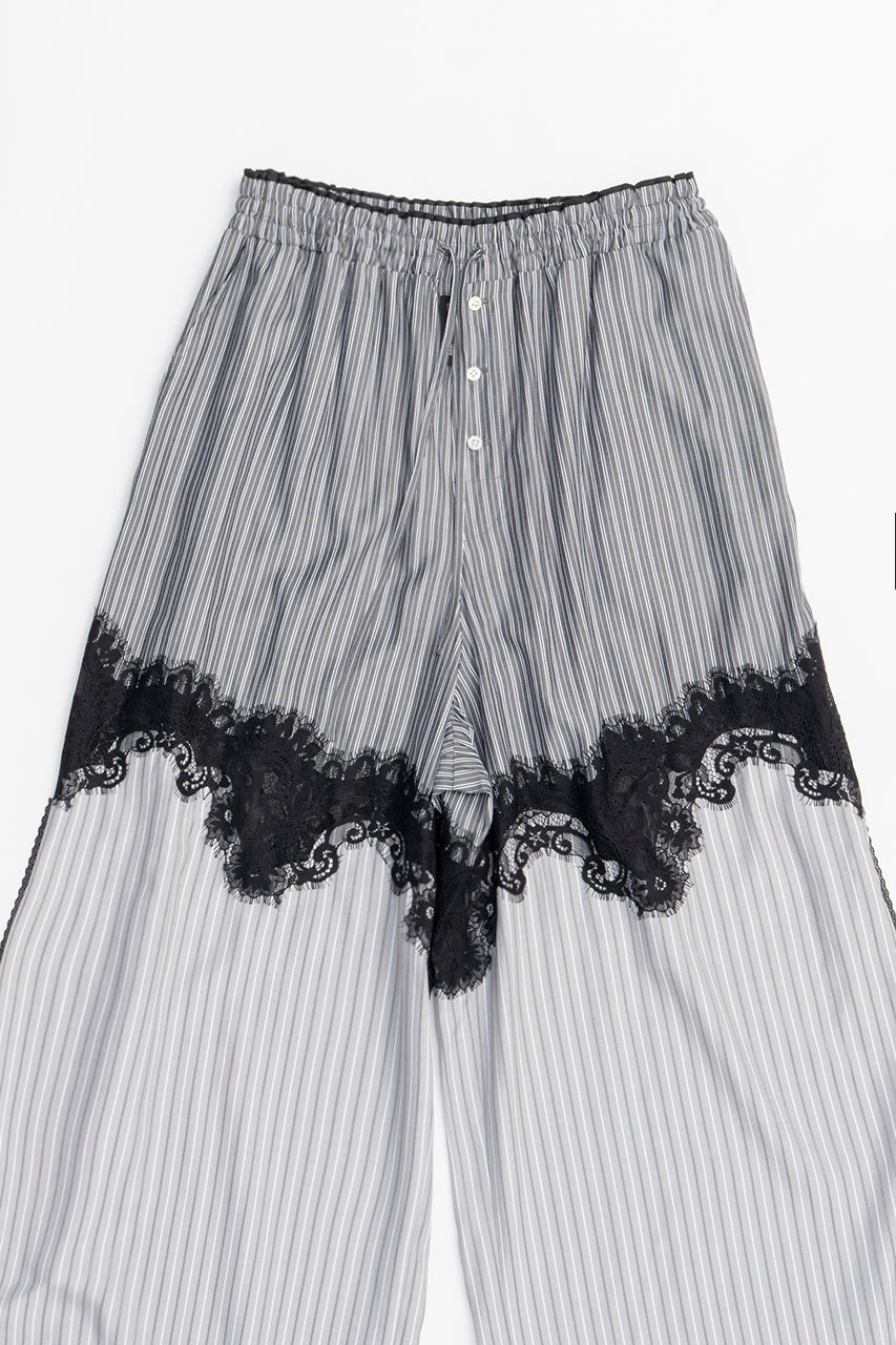 Striped Combi Lace Pajama Pants