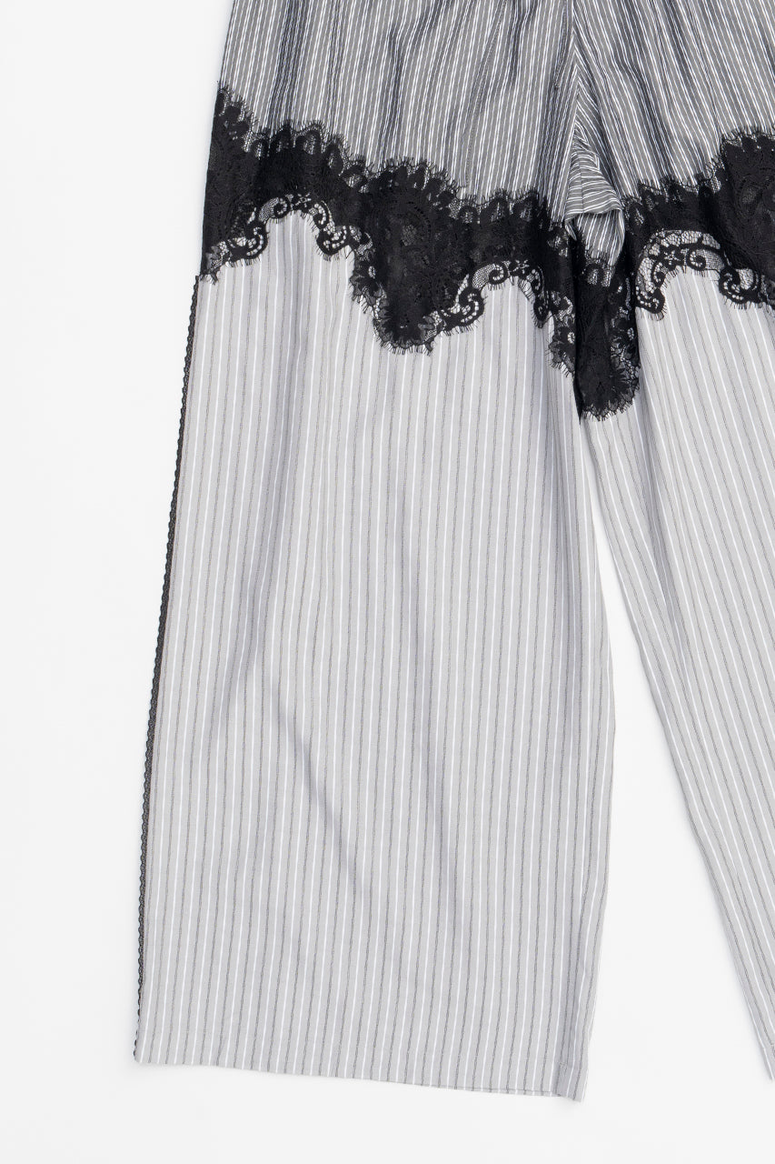 Striped Combi Lace Pajama Pants
