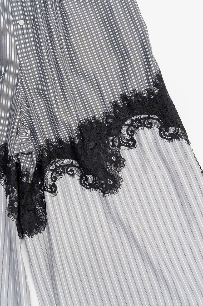 Striped Combi Lace Pajama Pants