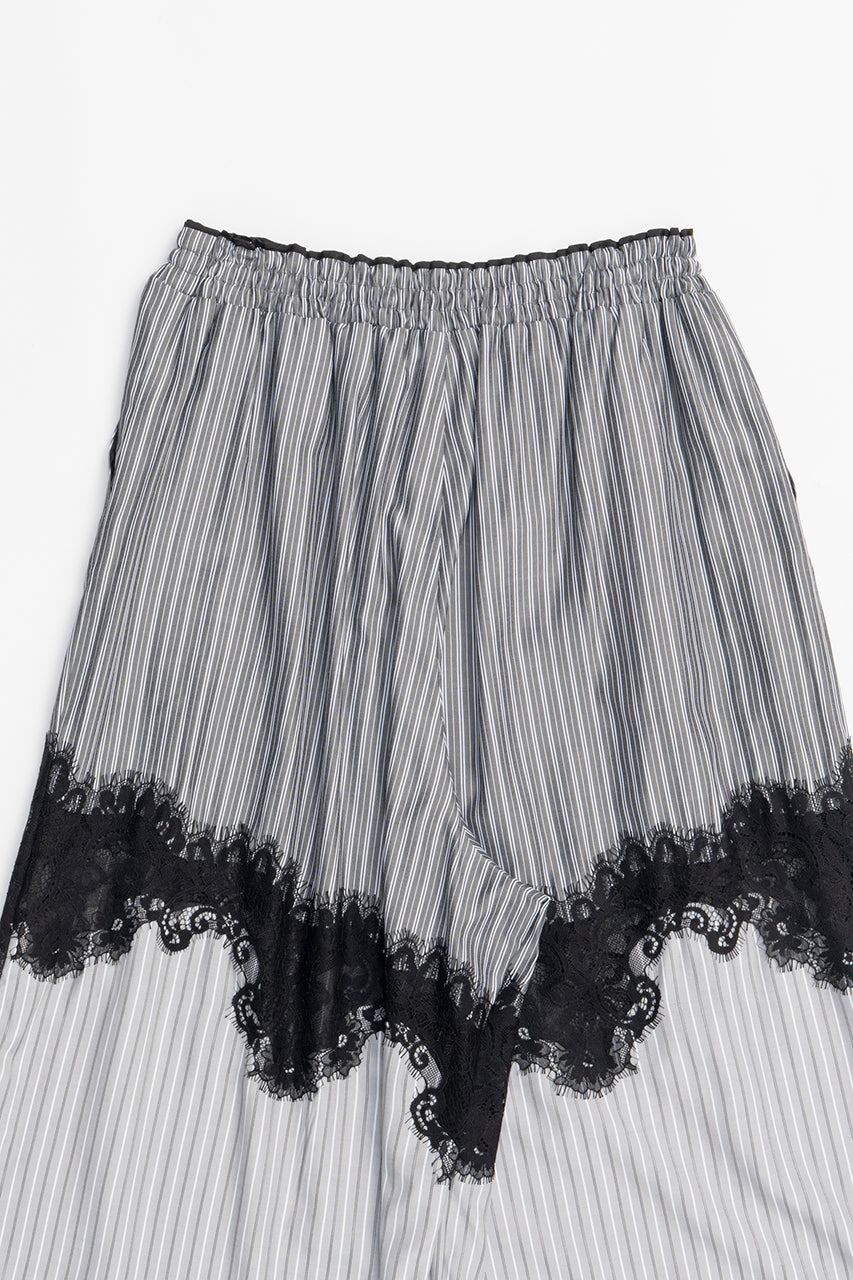 Striped Combi Lace Pajama Pants
