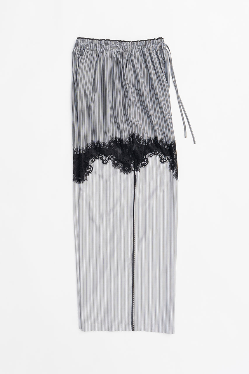 Striped Combi Lace Pajama Pants