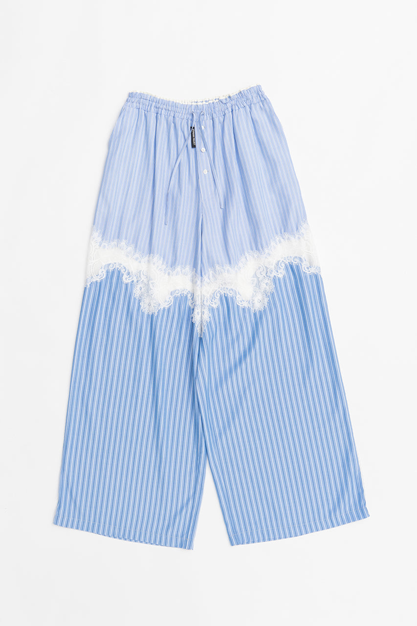 Striped Combi Lace Pajama Pants