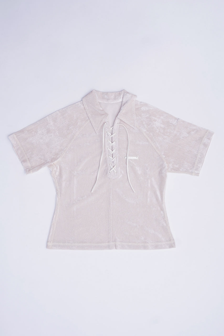 Velor Mesh Lace Up Tshirt - SALE