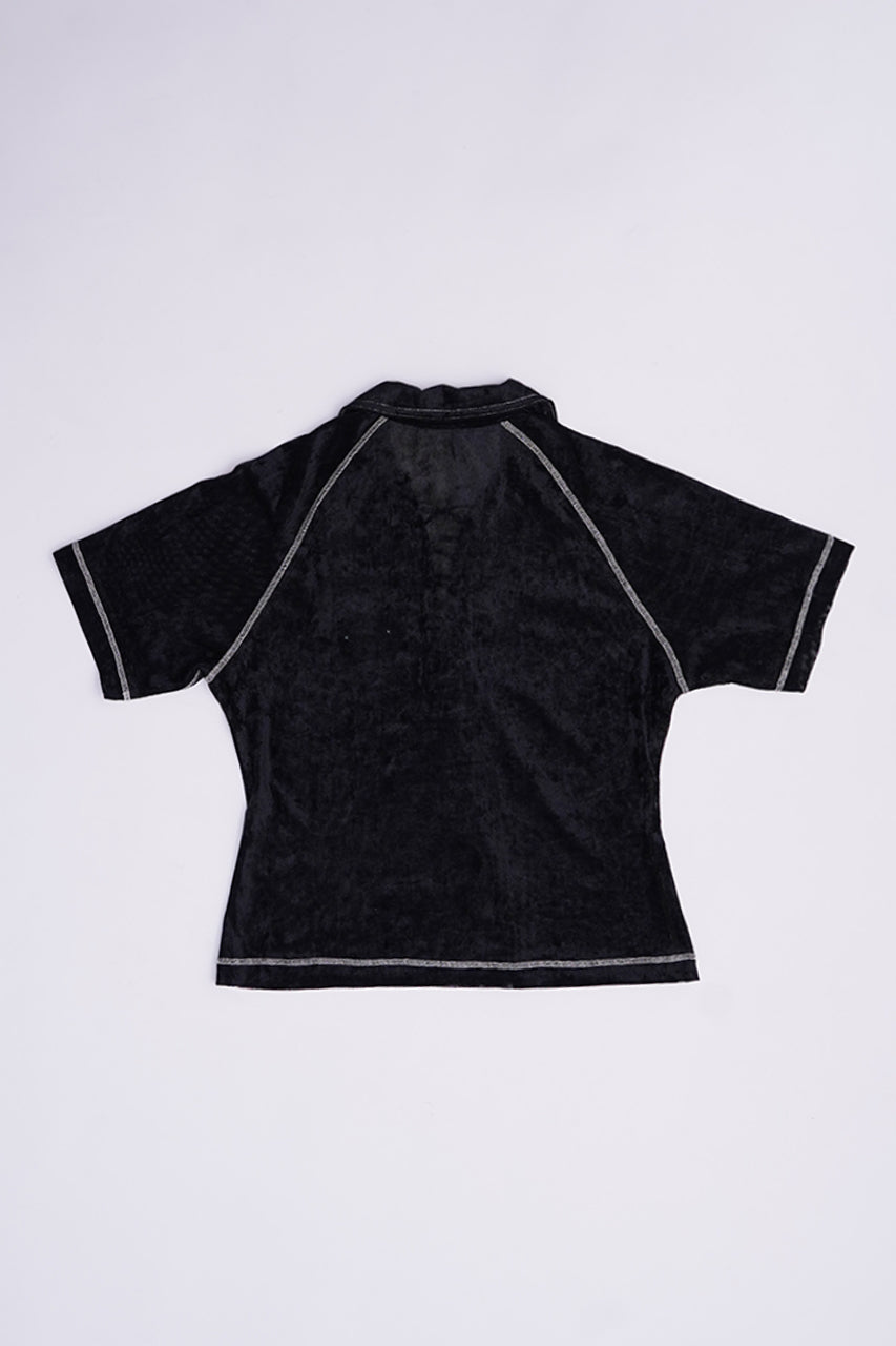 Velor Mesh Lace Up Tshirt - SALE