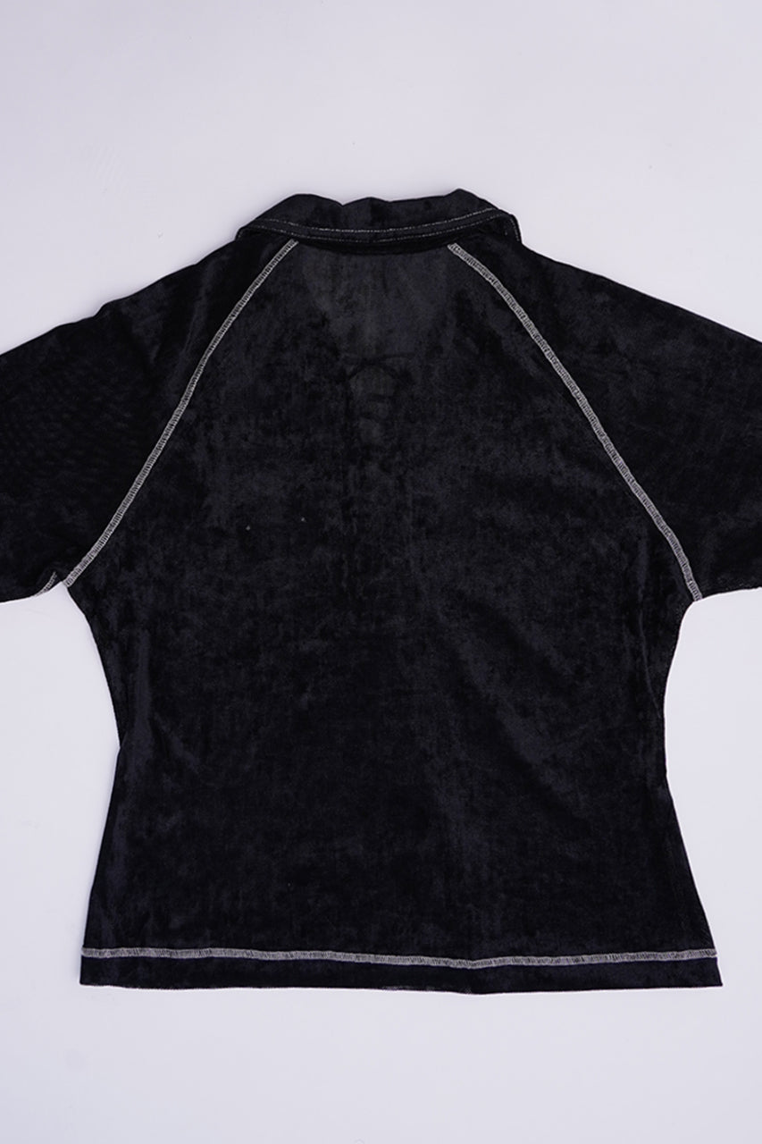 Velor Mesh Lace Up Tshirt - SALE
