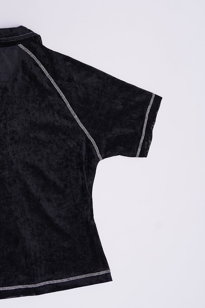 Velor Mesh Lace Up Tshirt - SALE