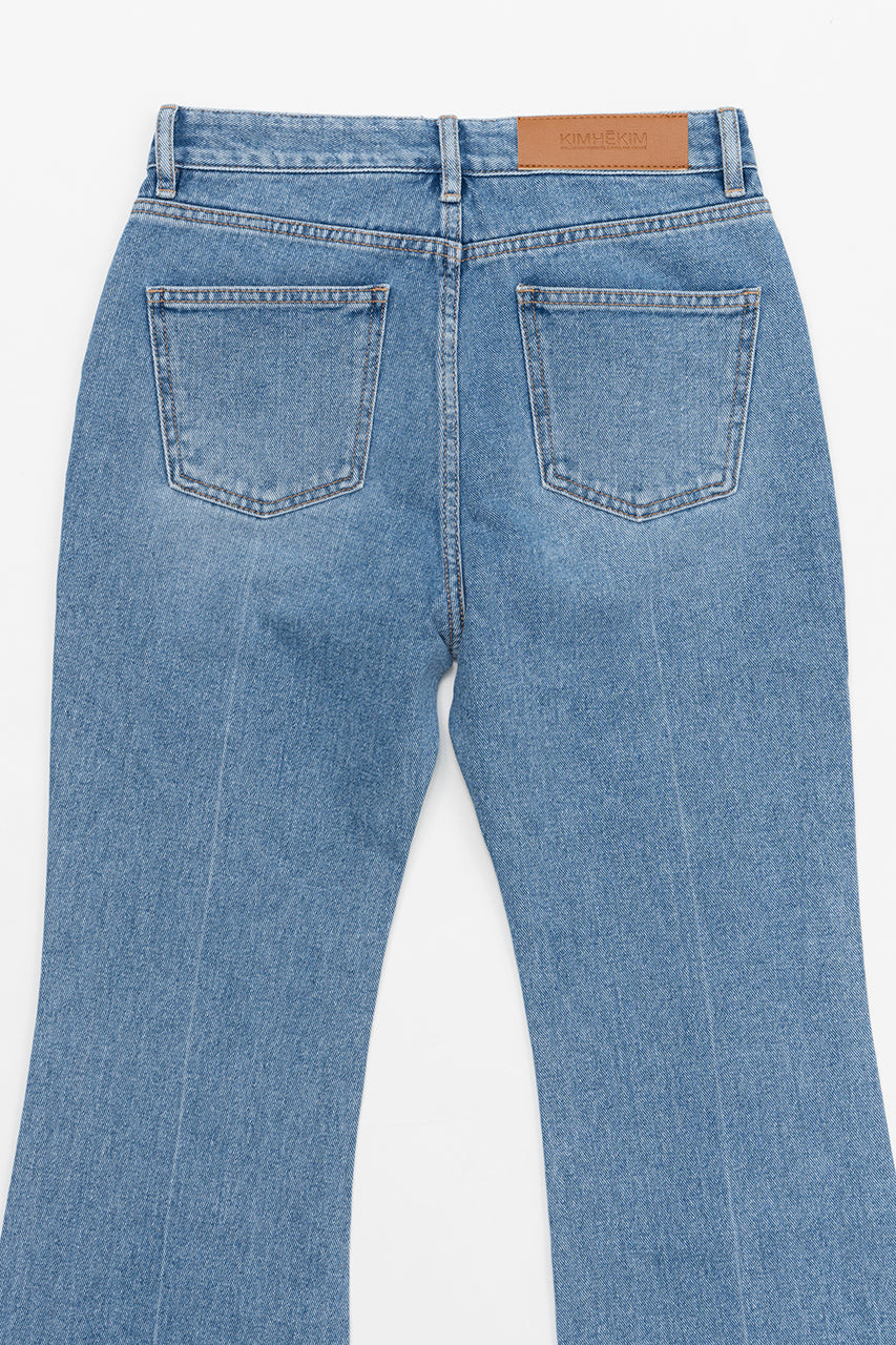 Pearl Trimmed Cropped Denim Pants