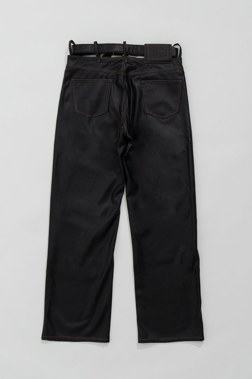 Y Belt Leather Pants