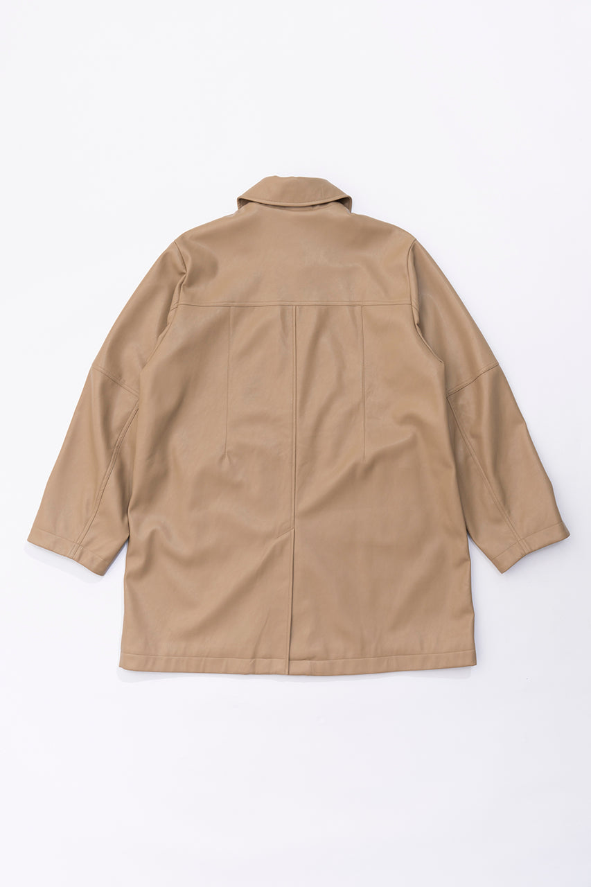 Vegan Leather Middle Coat