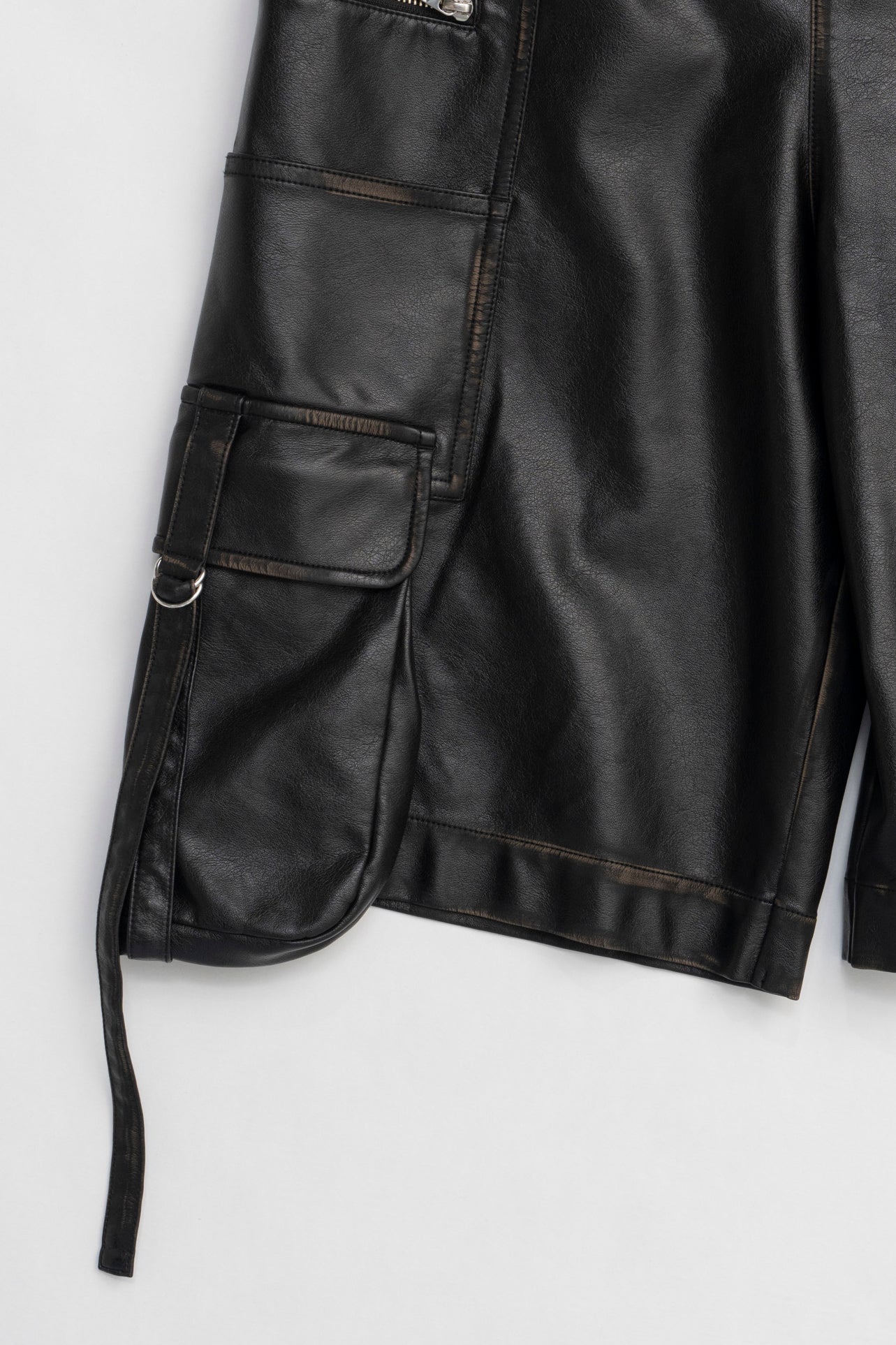 Leather Cargo Shorts