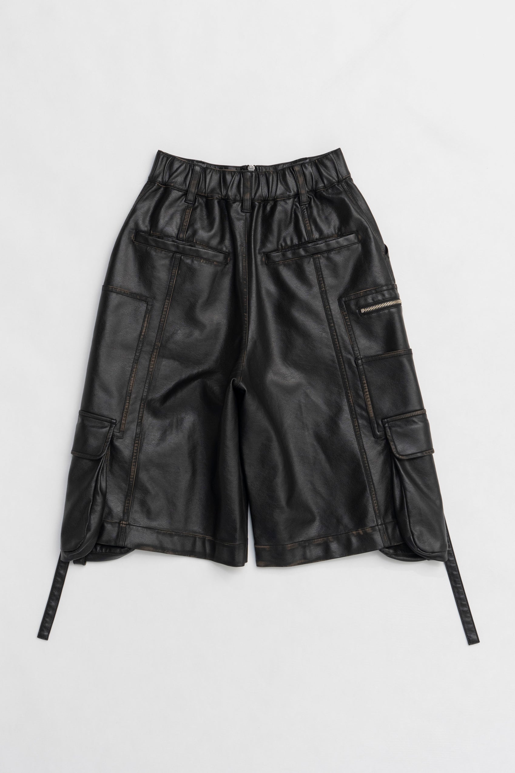 Leather Cargo Shorts