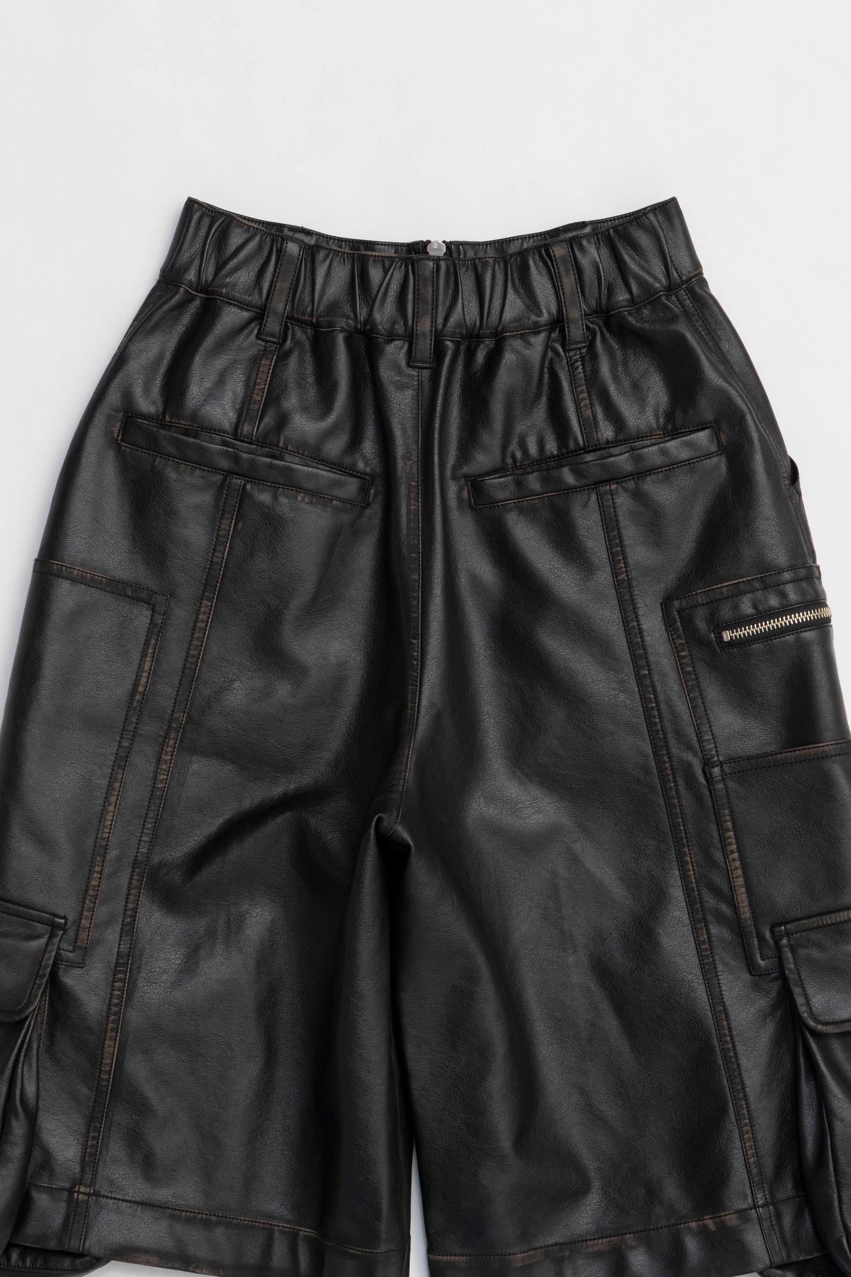 Leather Cargo Shorts