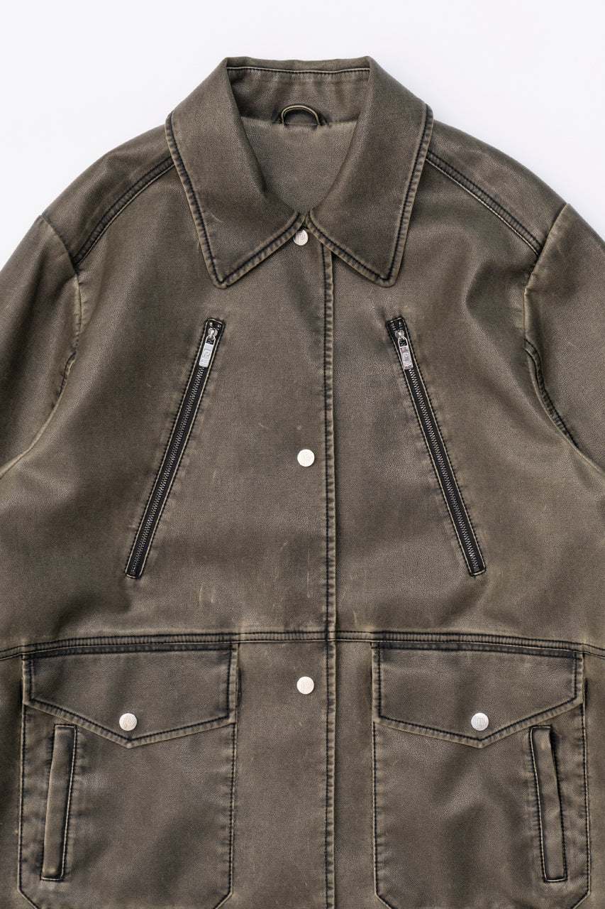 Vegan Leather Vintage Middle Coat