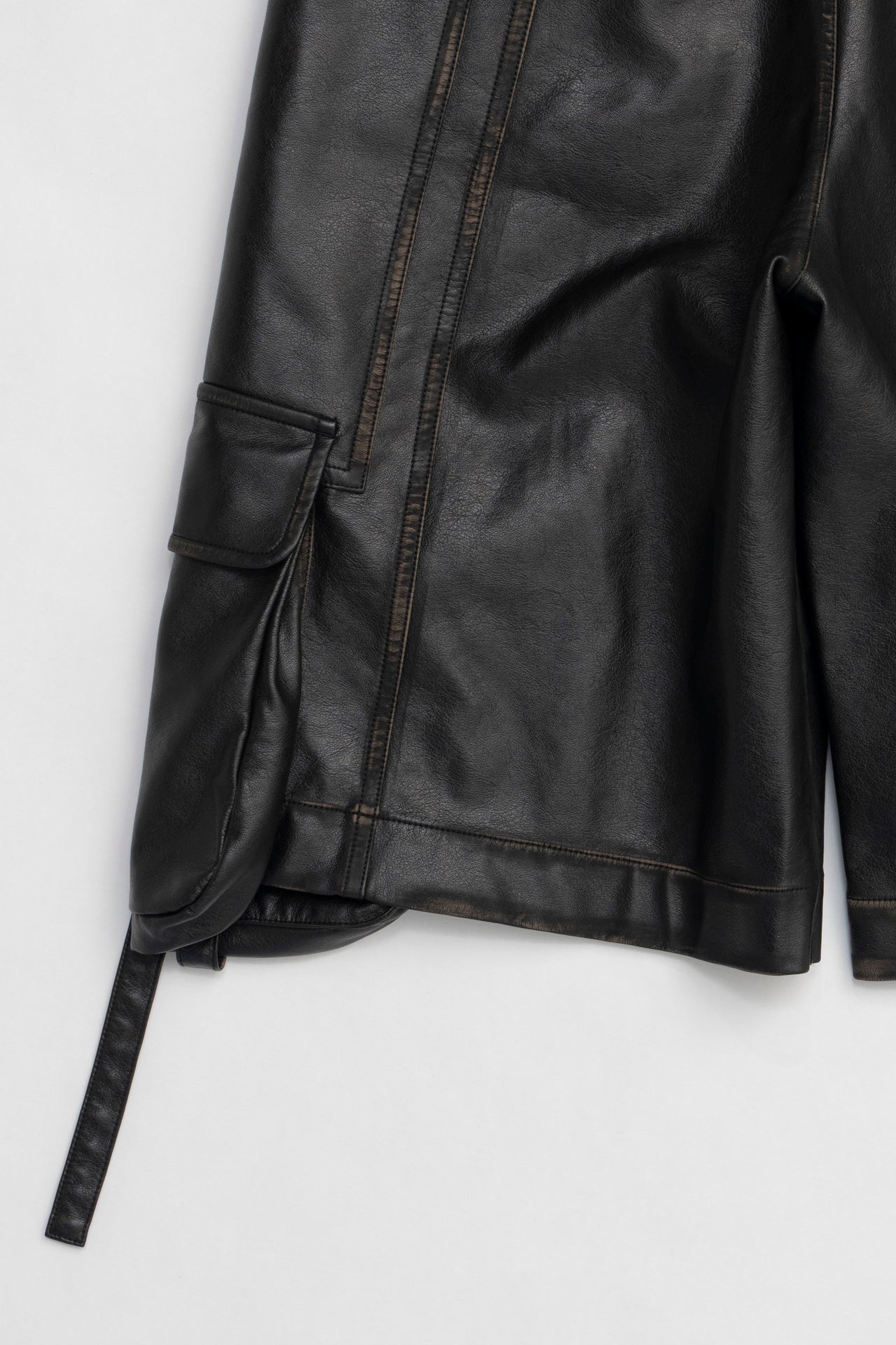 Leather Cargo Shorts