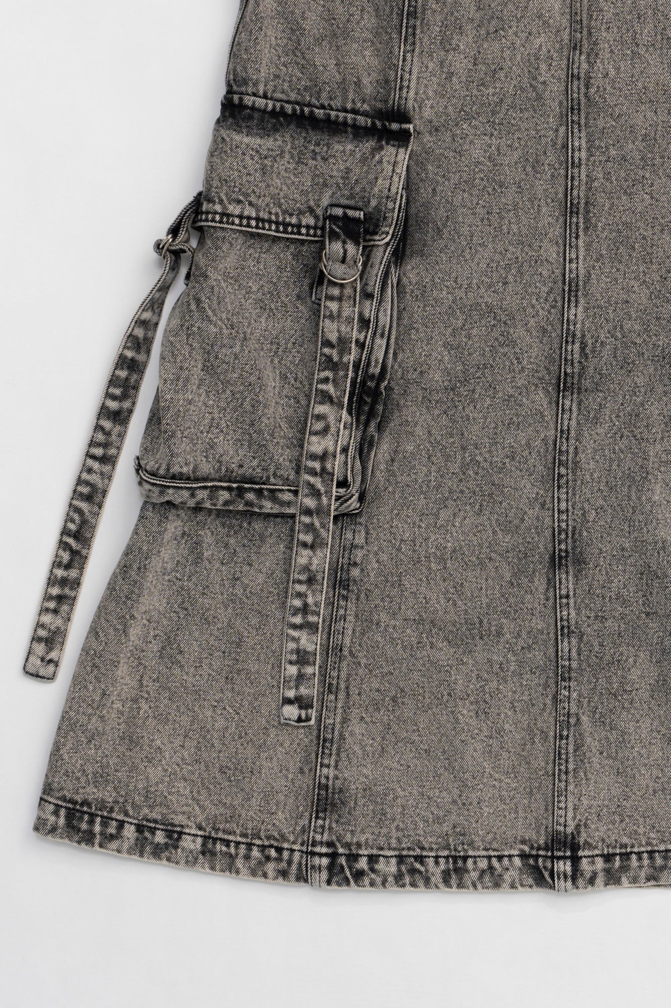 Pocket Denim Semi Flare Skirt - SALE
