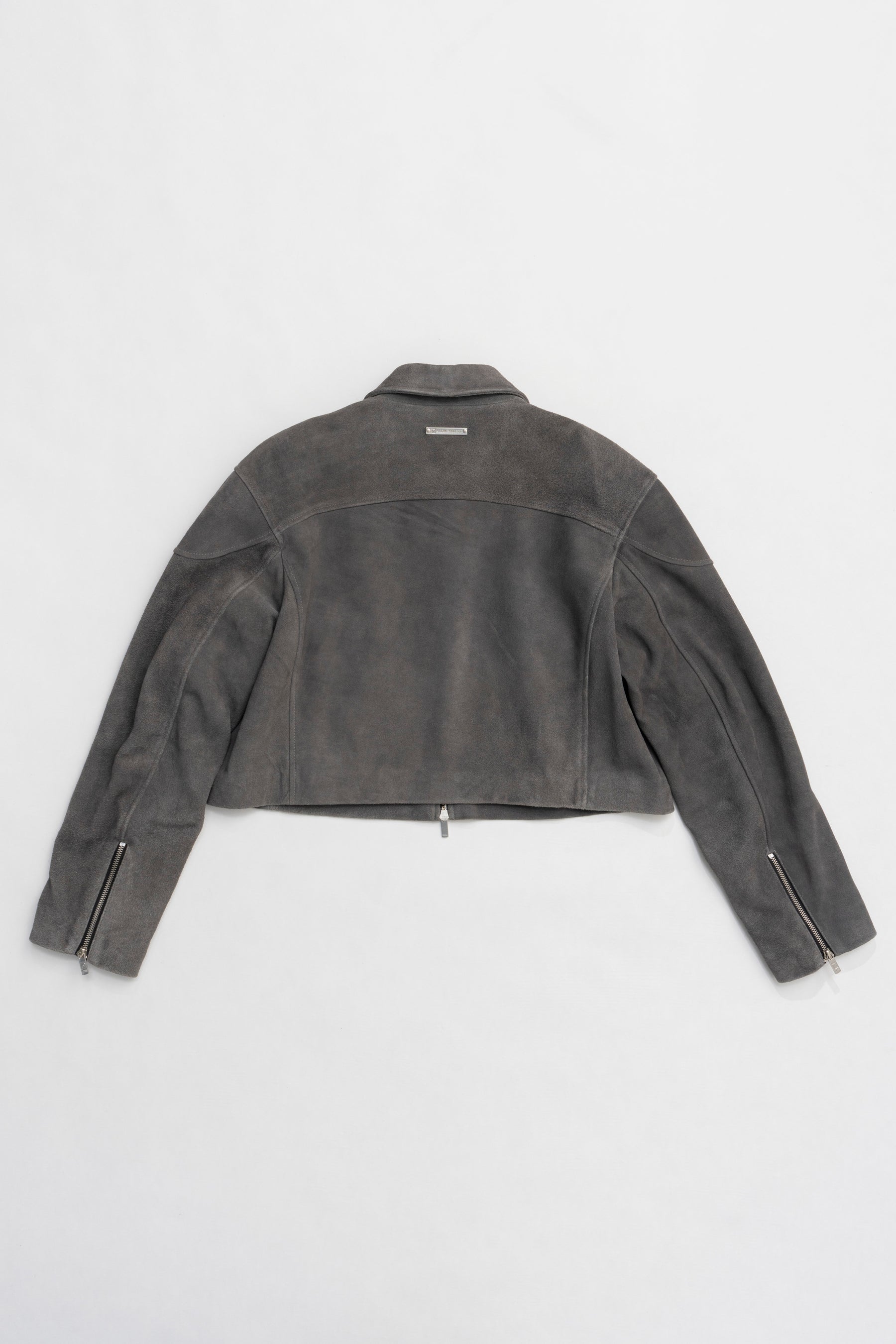 Suede Cropped Moto Jacket