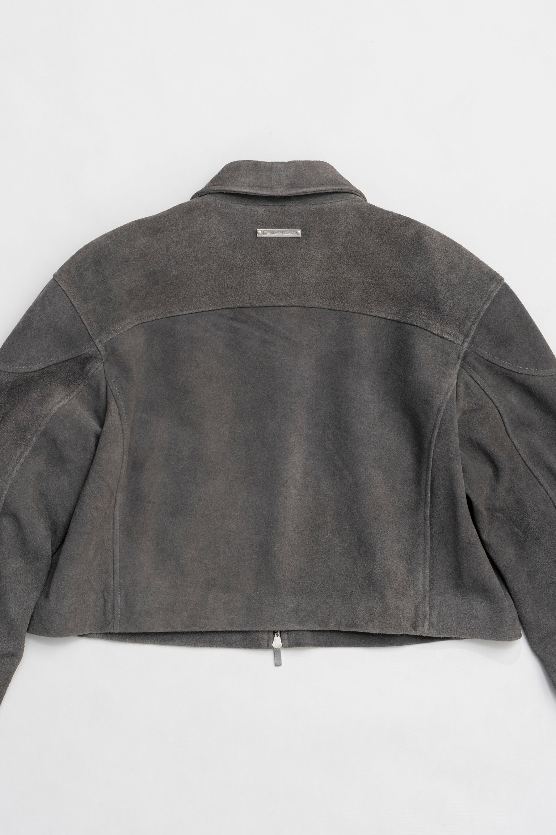 Suede Cropped Moto Jacket