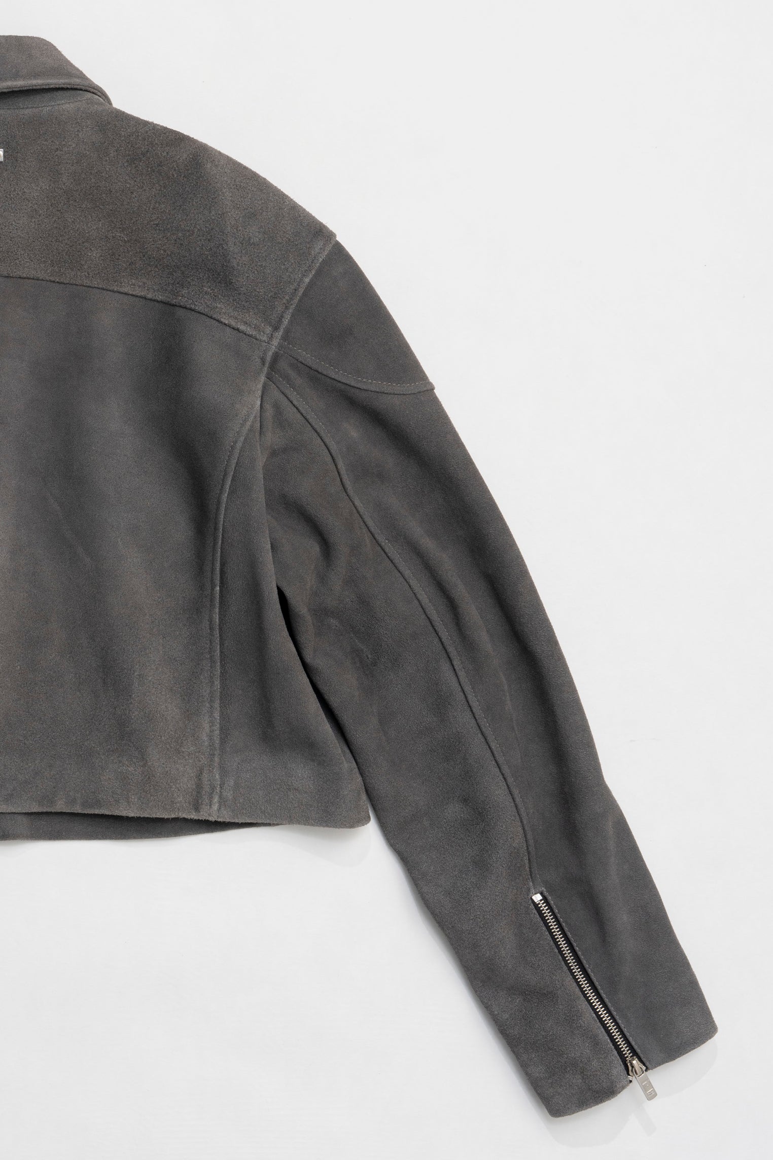 Suede Cropped Moto Jacket