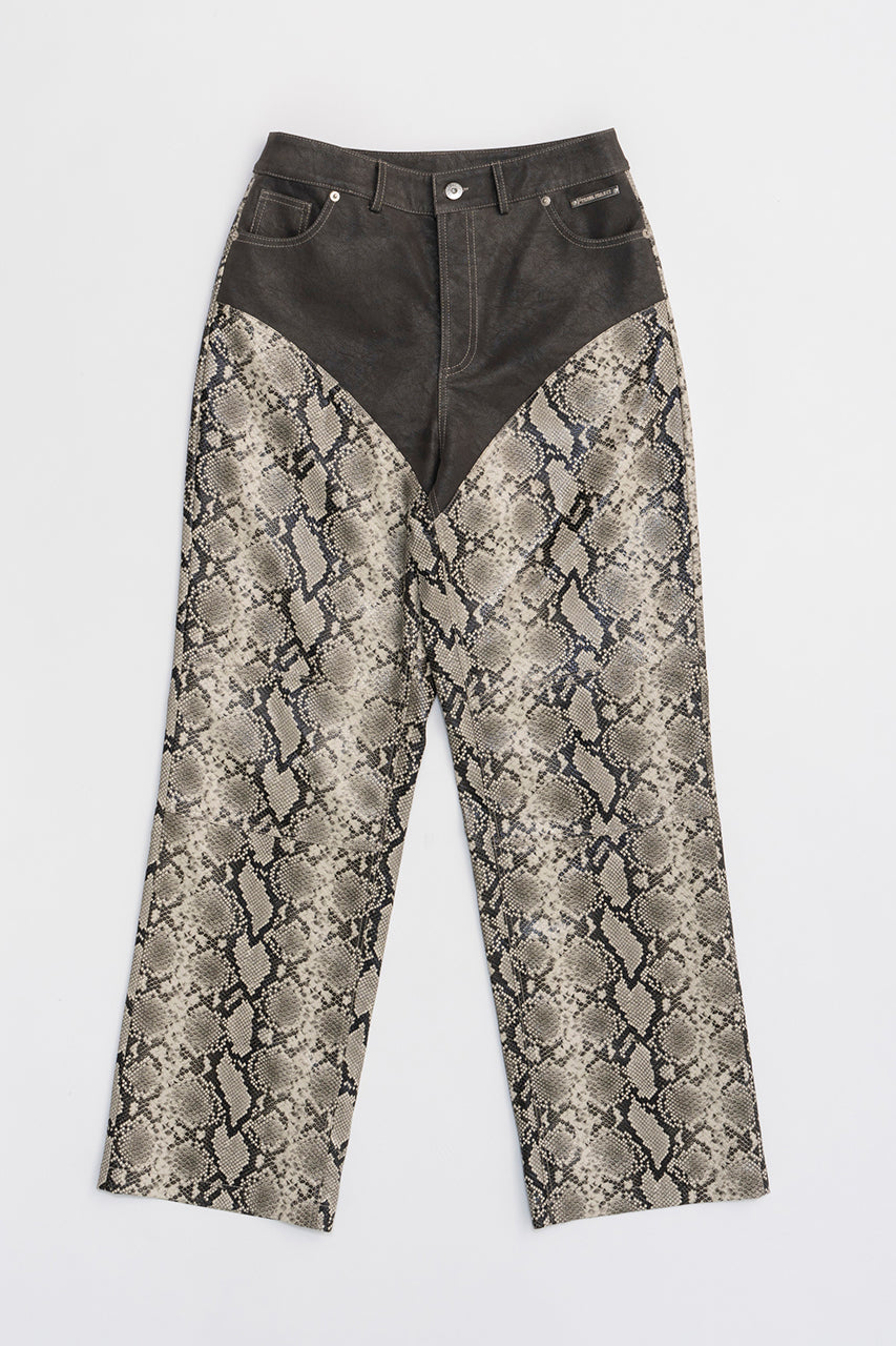 Multi Fabric Faux Leather Pants - SALE