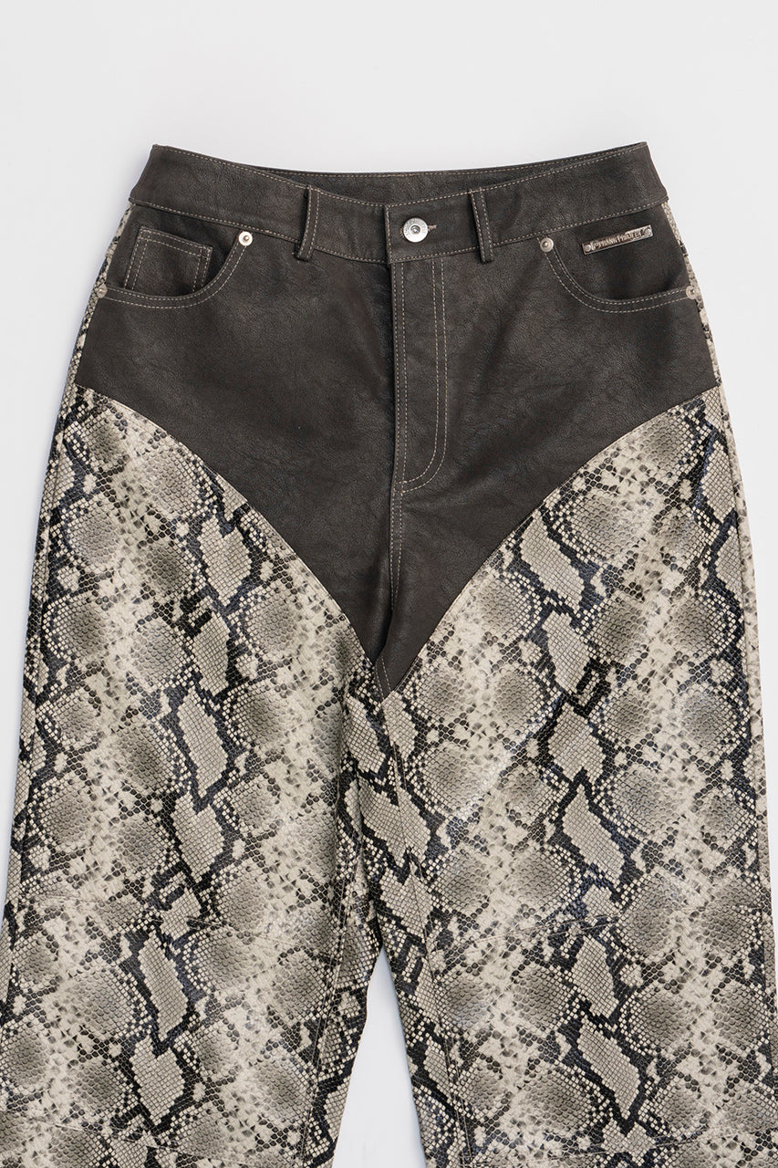 Multi Fabric Faux Leather Pants - SALE