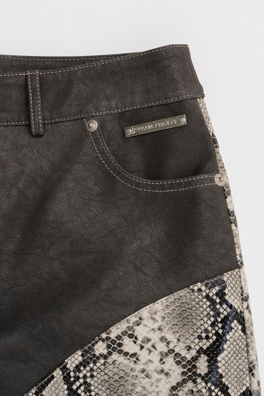 Multi Fabric Faux Leather Pants - SALE
