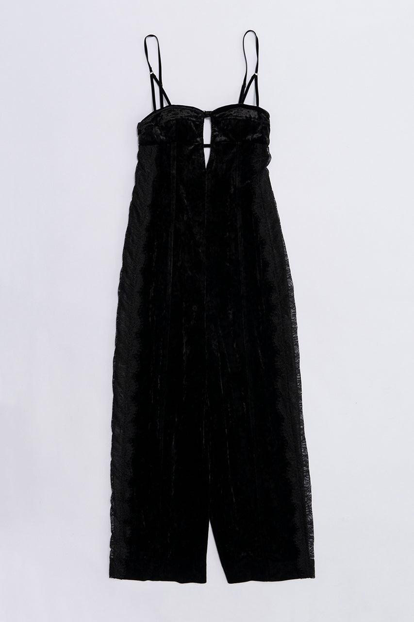 Side Lace Velour Jumpsuit