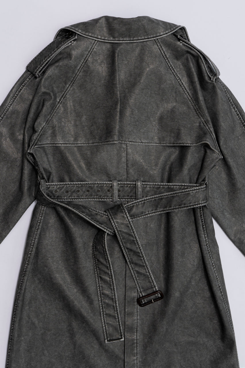 Synthetic Leather Trench Coat