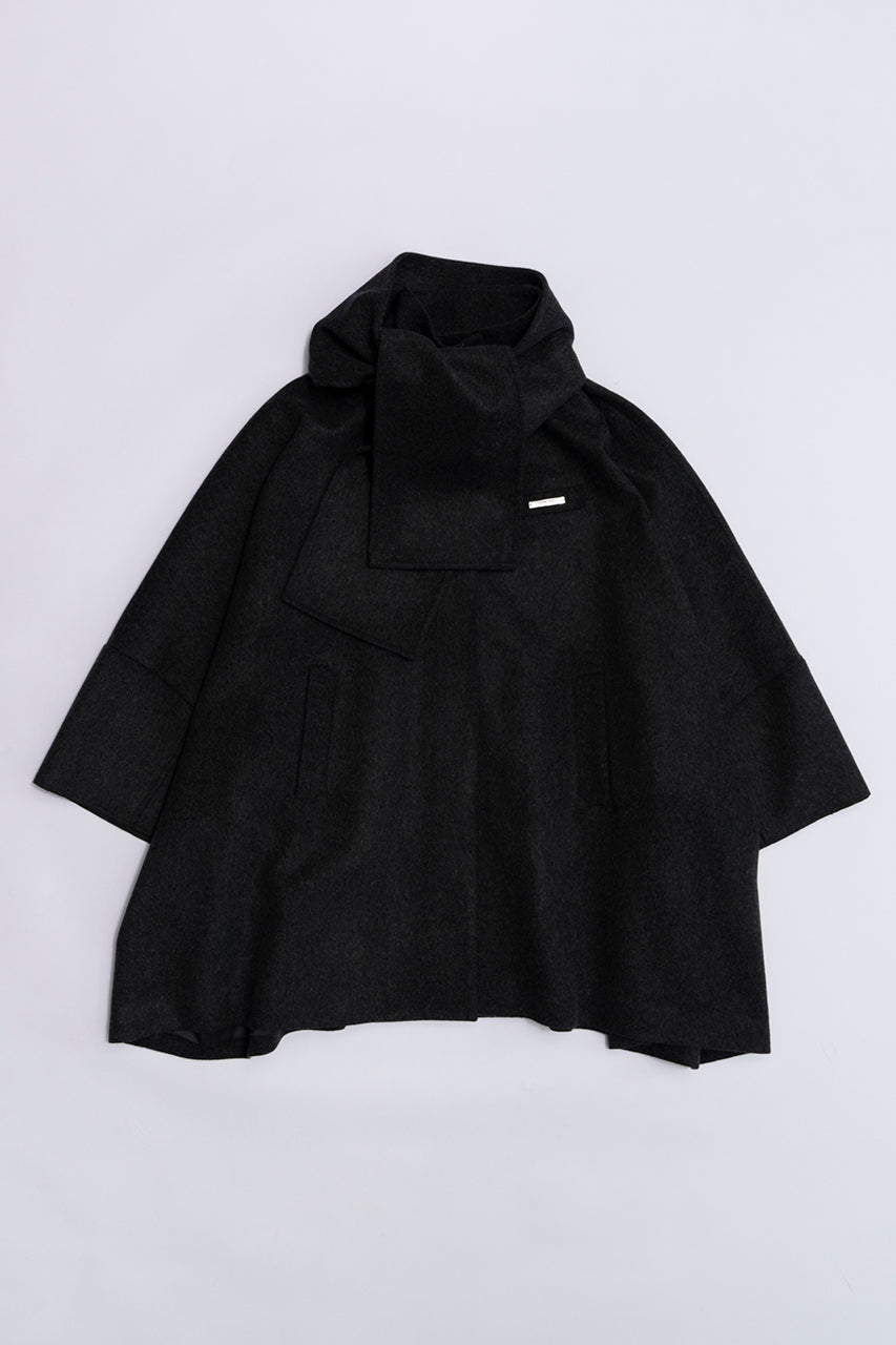 Super 140 Wool Poncho Coat