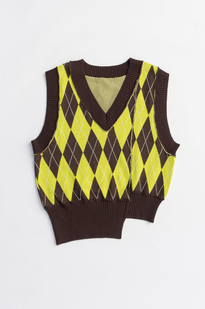 Argyle Knit Vest - 2025 AUTUMN