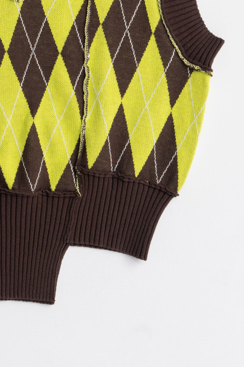 Argyle Knit Vest - 2025 AUTUMN