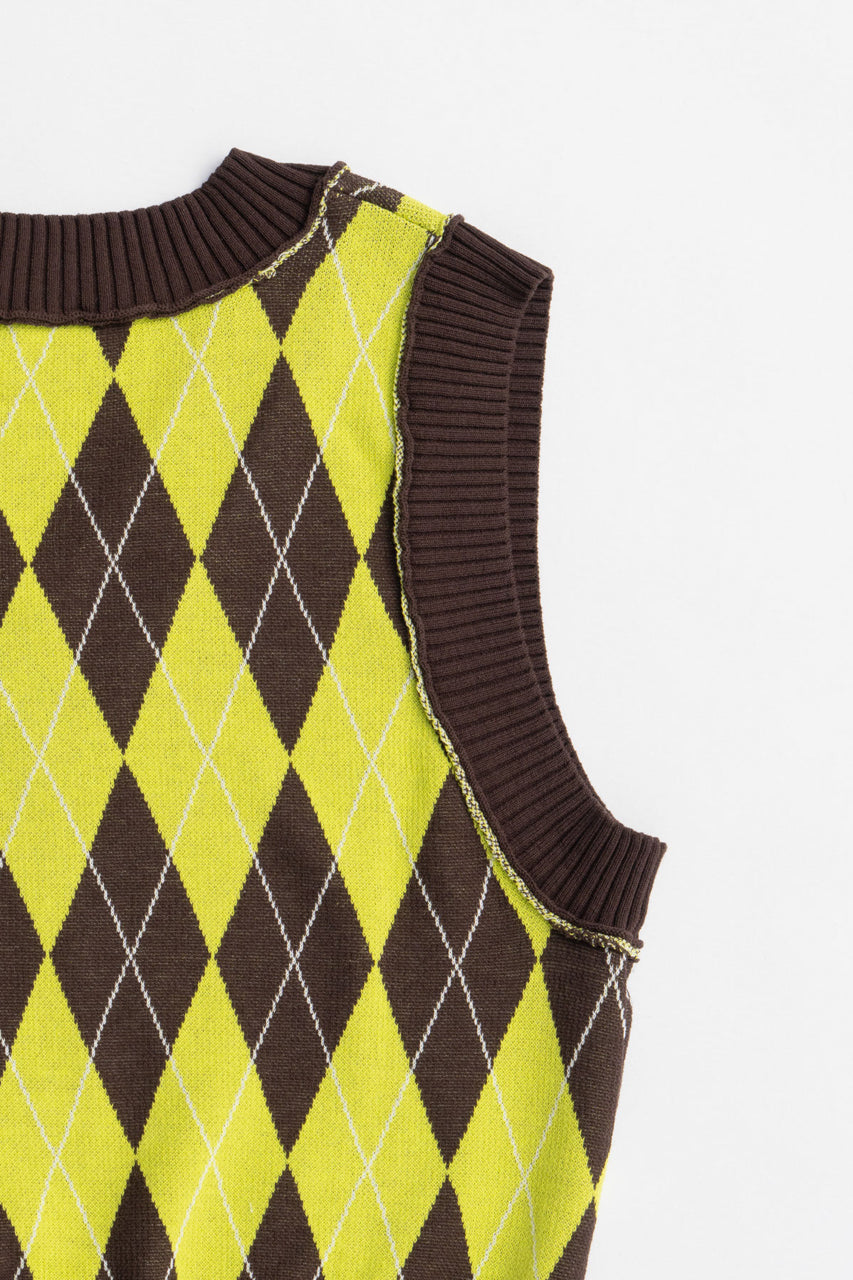 Argyle Knit Vest - 2025 AUTUMN